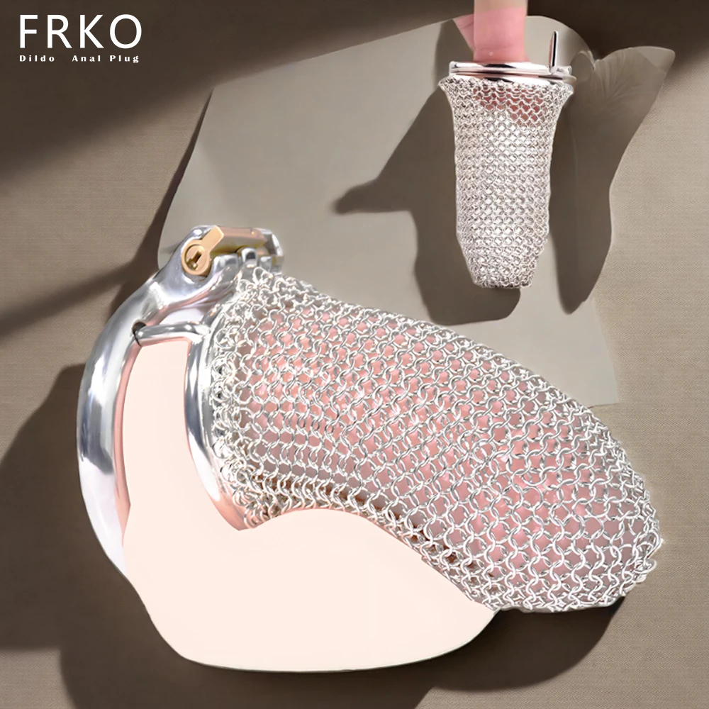 

FRKO Stainless Steel Long Hollow Mesh Chastity Cock Cage Device Cocklock BDSM Sex Toy For Man Gay Adult Games 18+ Ship From USA