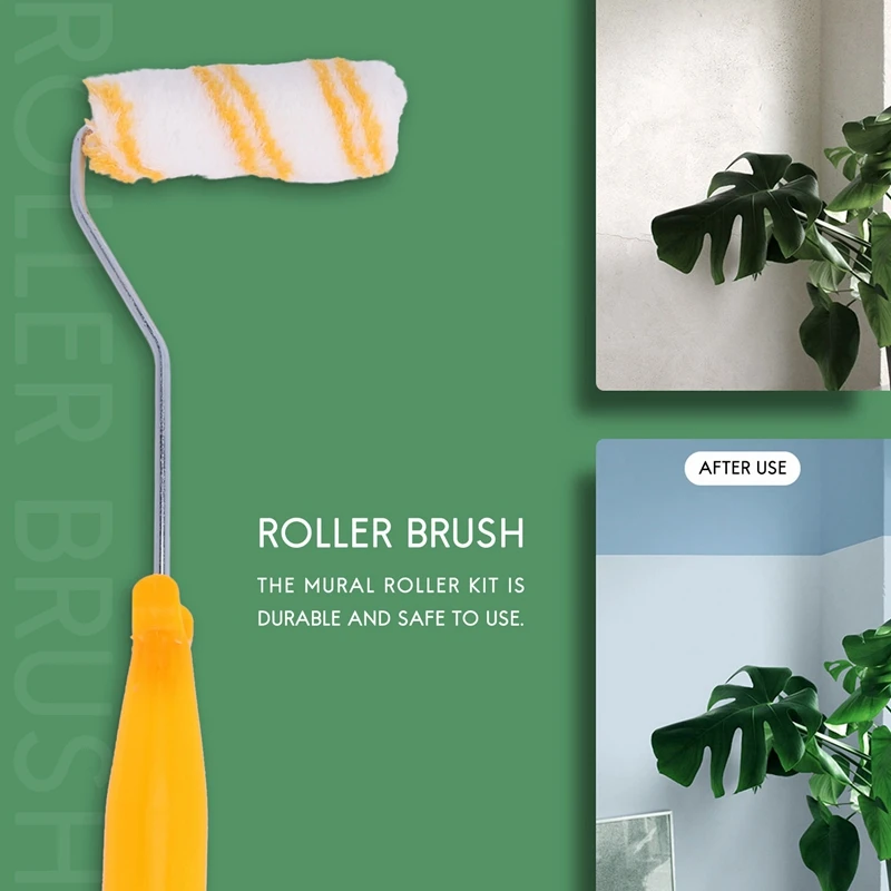 A27R-1 conjunto de 4 Polegada conjunto rolo pintura parede substituição rolo capa decoração para casa conjunto escova com rolo escova
