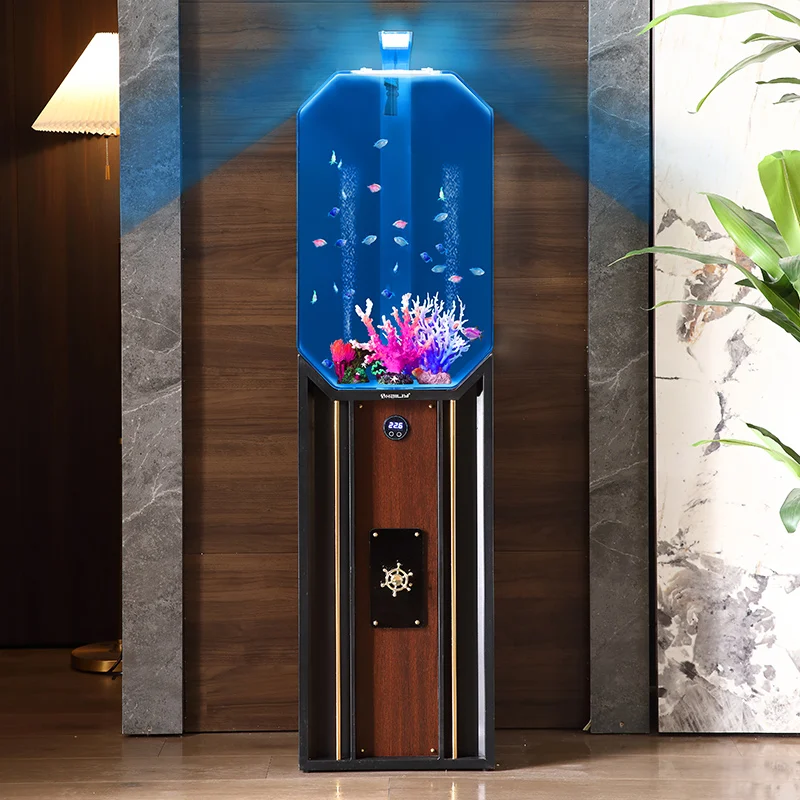 Octagonal Bottom Filter Living Room Small Fish Tank Change Water