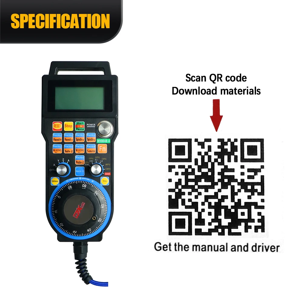 عجلة عقارب سلكية لاسلكية CNC Mach3 عجلة عقارب MPG 4 محاور 6 محاور استقبال USB لآلة الطحن باستخدام الحاسب الآلي