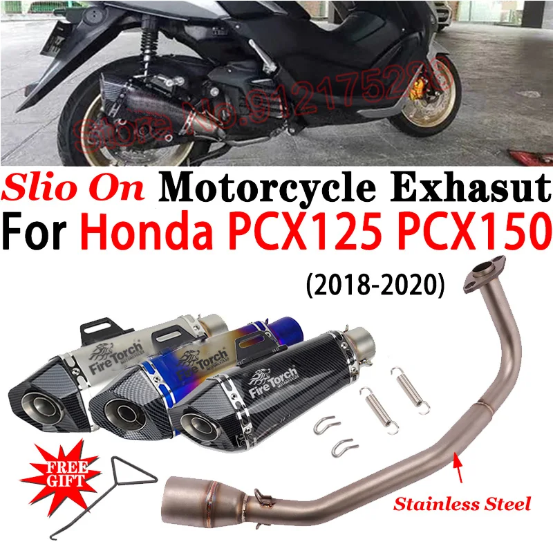 

For Honda PCX125 PCX150 2018-2020 Yoshimura Motorcycle Exhaust Muffler Full System Titanium Alloy Front Link Pipe Escape Moto