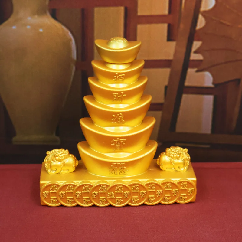 

Fortune-Attracting Gold Coin Rotating Ornament Sand Gold Color Entrance Cashier Desk Decoration Wealth and Luck Opening Gift
