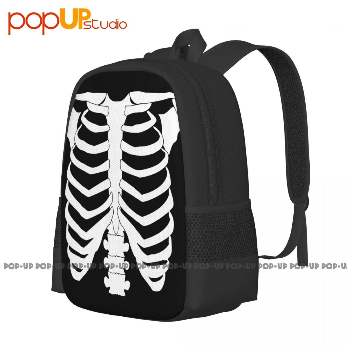 Bones Skeleton Rib Cage Punk Rock Metal Goth Backpack Large Capacity Travel Portable Eco Friendly Bags For Travel