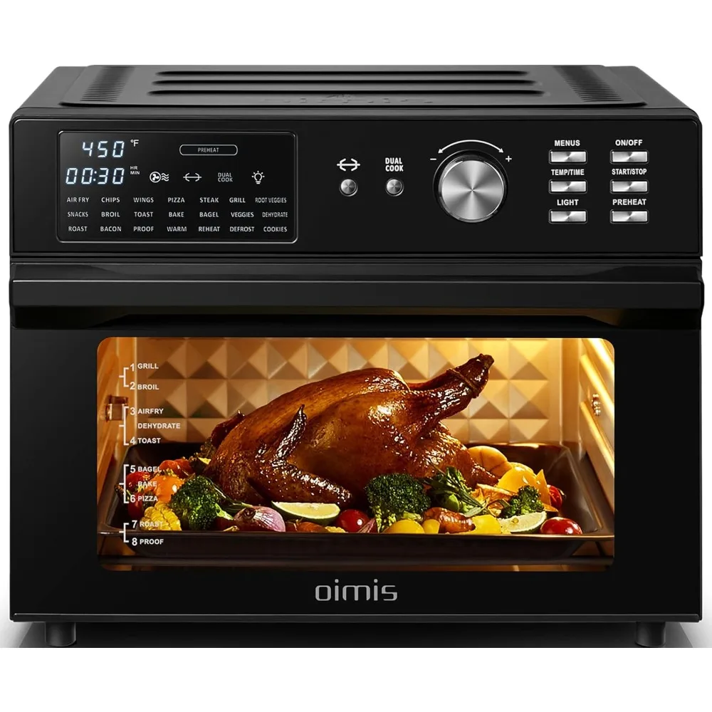 Freidora de aire 32QT 21 en 1, encimera Extra grande, sistema de conducto de aire Dual patentado con 6 recetas de accesorios, horno tostador