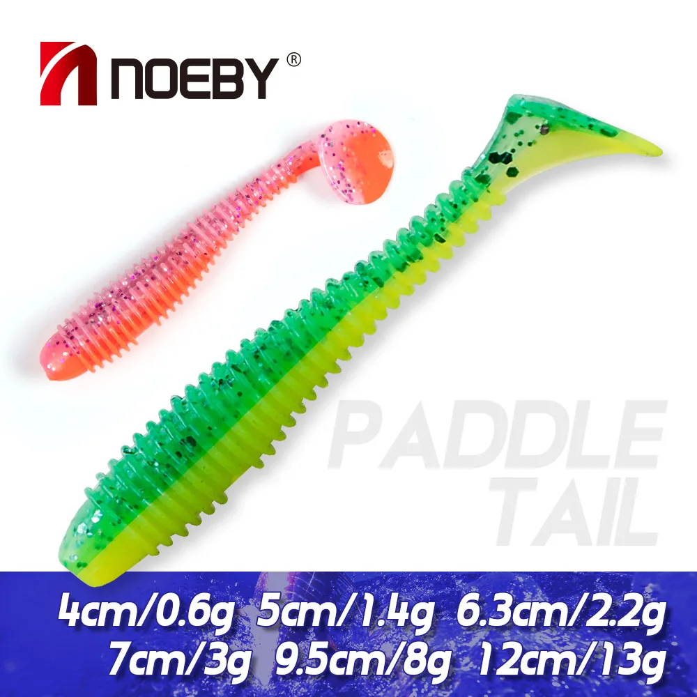 Noeby miękka przynęta 7cm 9.5cm 12cm ogon łopatki silikonowa przynęta Shad Minnow Swimbait sztuczna miękka przynęta wobblery sprzęt wędkarski