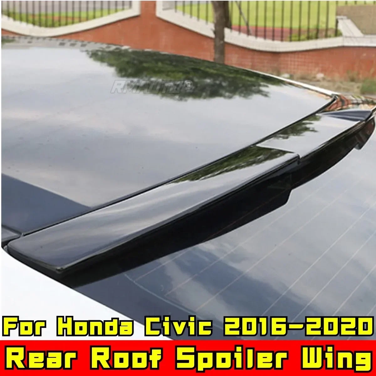 For Honda Civic 10th Gen 2016-2020 Body Kit Car Roof Spoiler Carbon Fiber Look Sport Style Rear Roof Spoiler Car Accessories