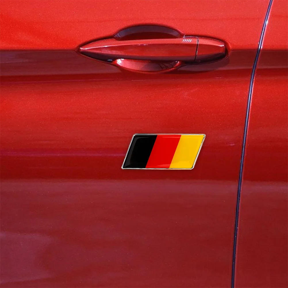

5pcs Car Stickers National Flag Decals Scratch Cover Aluminum Vehicle Accessories Stylish Decorative Auto Parts Weather