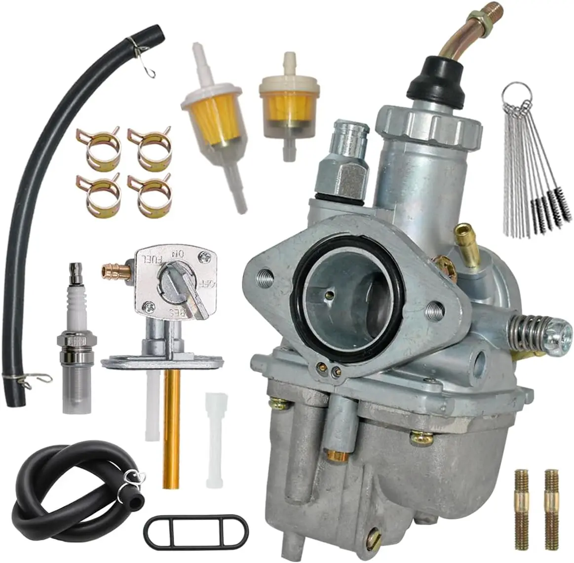 YFM225 Carburetor Fit for Yamaha Moto 4, Yamaha Timberwolf  YFB250FW, Yamaha Grizzly 125 YFM125G carb with Fuel Petcock Switch