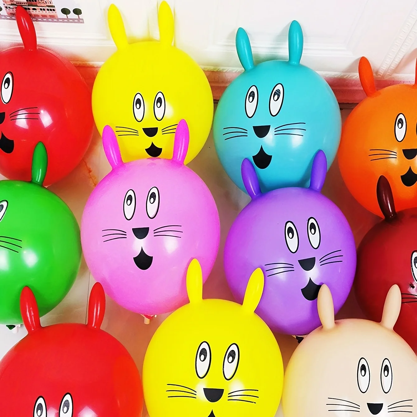 10pcs Long Ear Bunny Head Balloon Holiday Party Decoration