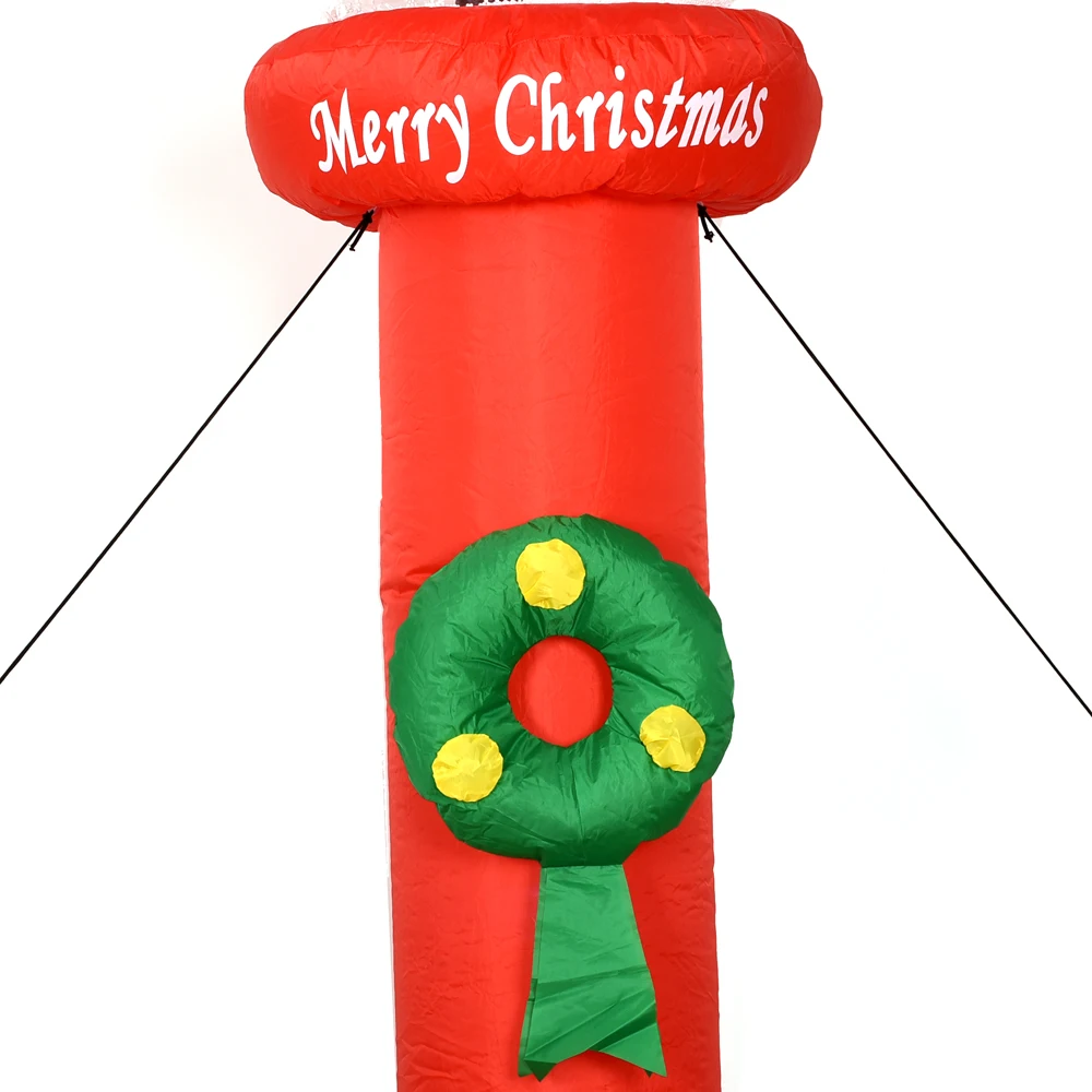 8.8ft Inflatable Street Lamp Christmas Decorations Lighthouse LED Lighted Blow Up Decor for Xmas Party Outdoor Yard Garden Lawn