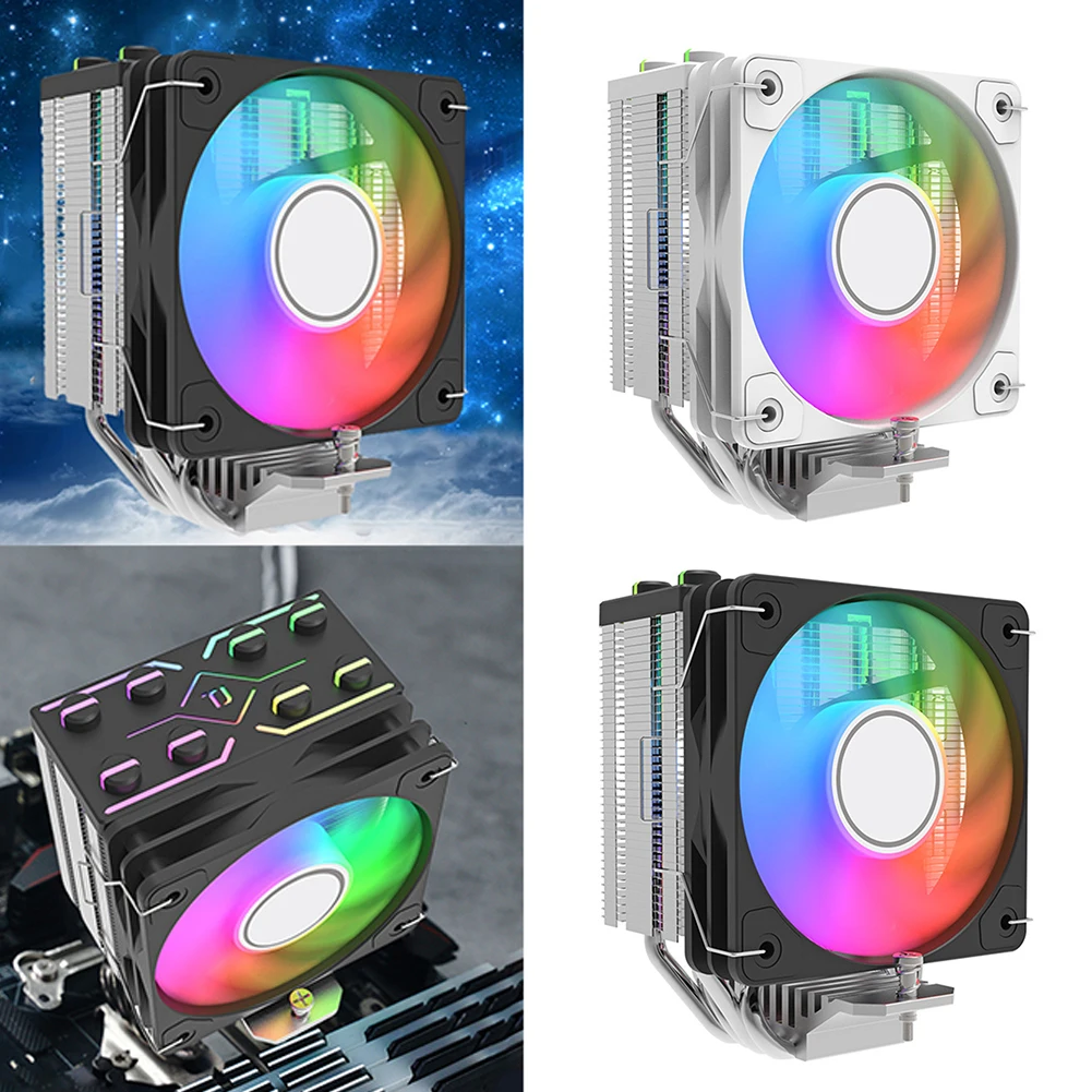 

Air CPU Cooler 4 Heatpipes Radiator Quiet 10CM PC Radiator PWM&ARGB Addressable RGB Fan for Intel 115X 1200 1700 AM4 AM5 AMD