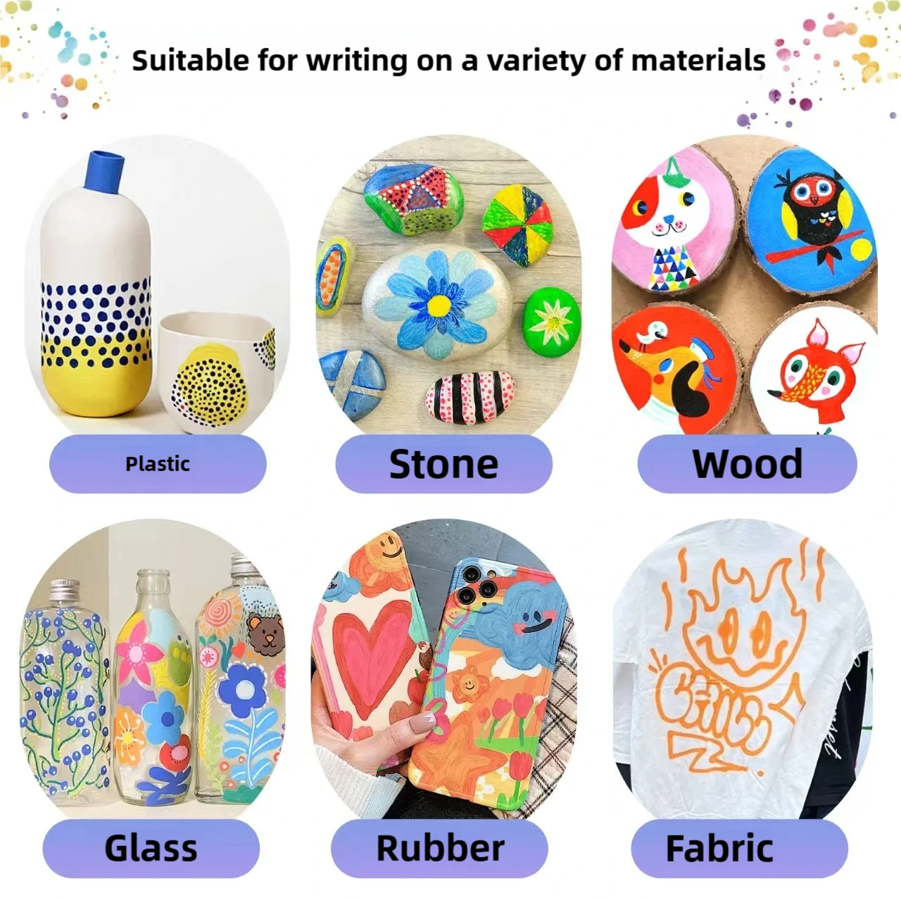 100/120 Colors Dual Tips Acrylic Marker for Painting Kids Stone Paint Markers Ceramic Glass Wood DIY Art Stationery School