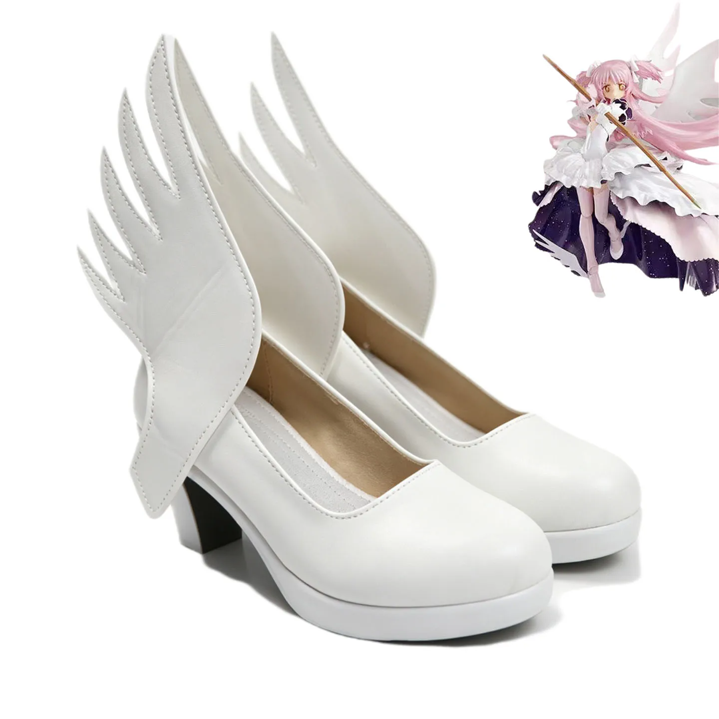 Anime Puella Magi Madoka Magica Kaname Madok Cosplay Shoes Girl White Costume Accessories Cosplay Madoka Magica Shoes