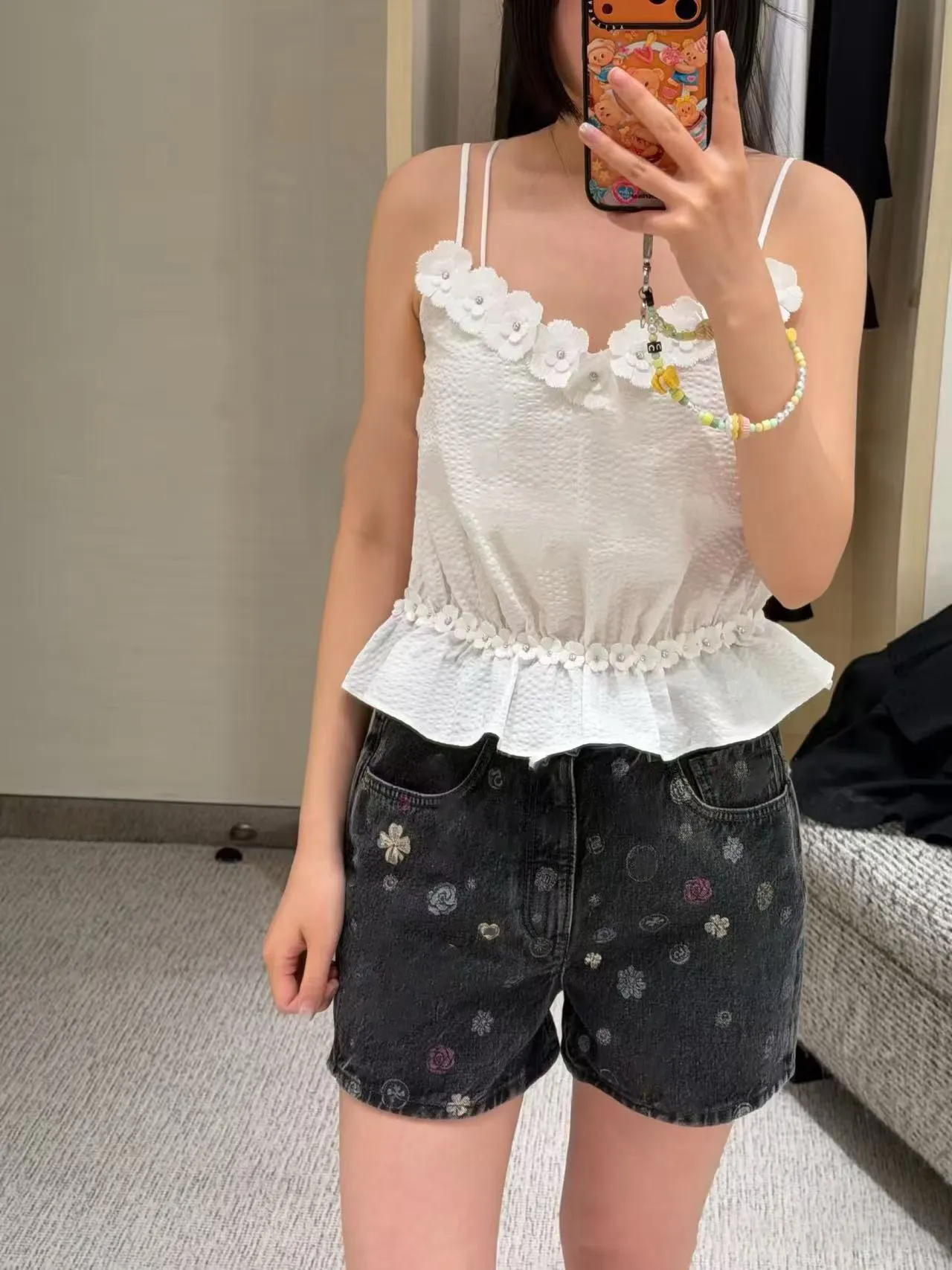 

2026 Summer Print Washed High Waist Shorts Women Wide Leg Loose Casual Denim Shorts Slim Fit Fashion Female Hot Pants Bottoms