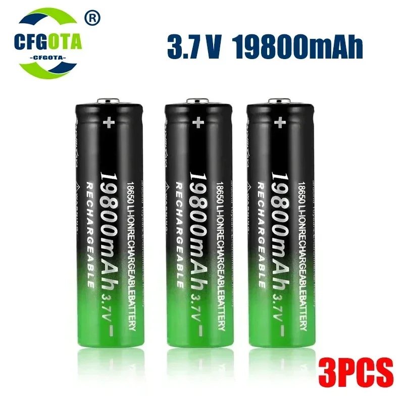 18650 Rechargeable 3.7V 18650 19800mAh Capacity Li-ion Rechargeable For Flashlight Torch
