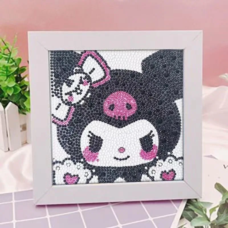 Sanurgente Cartoon Diamond Painting Kit, Hello Kitty Kuromi, DIY, Mosaic Cross Stitch, Décoration de chambre d'enfant, Cadeau fait main, 5D, 15cm