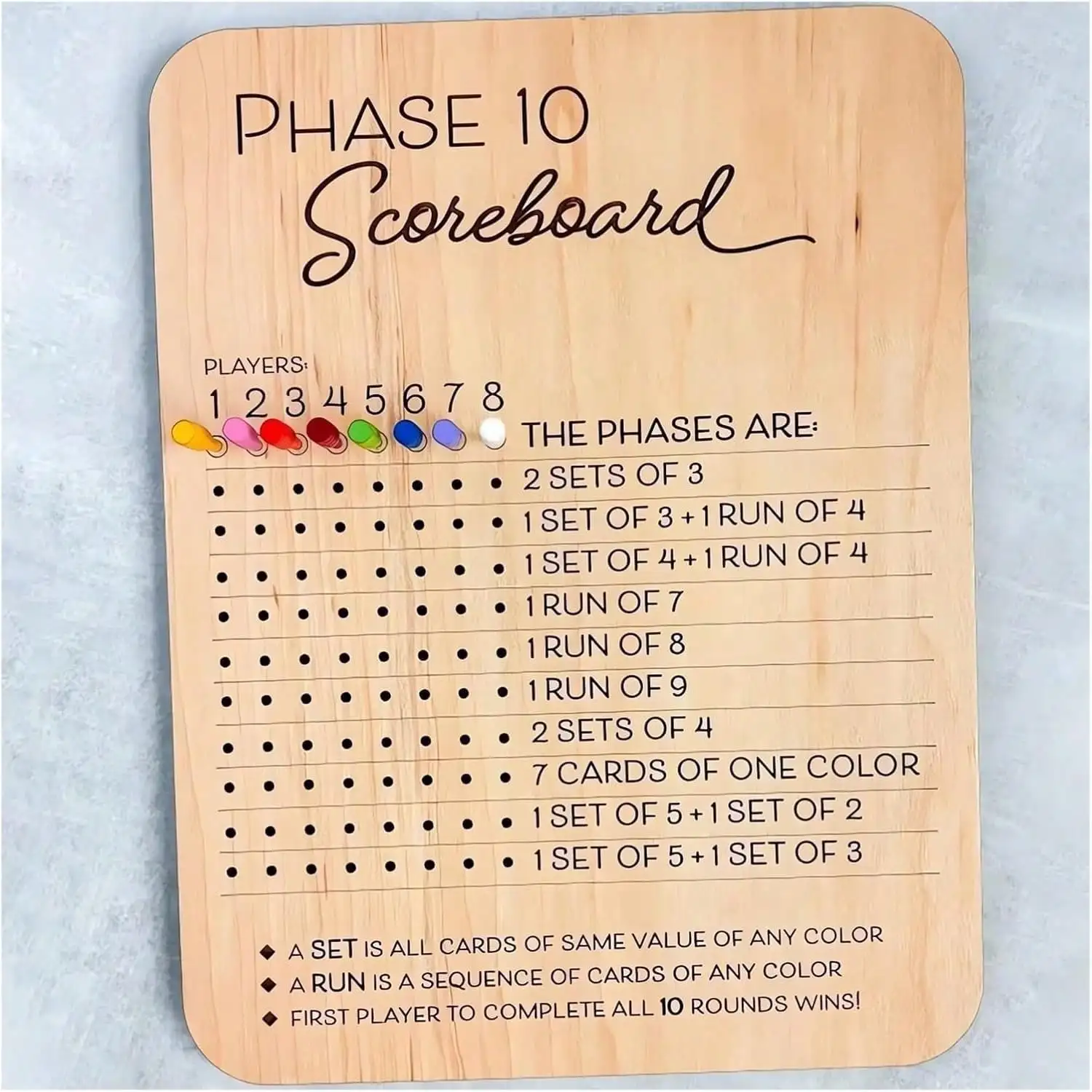 Classic Wooden 10th Stage Scoreboard Set With Circular Tracker - Perfect For Family Board Games  2025, Dice Game, Adult