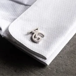 One Pair Custom Double Initials Cufflinks Shirt Jewelry For Women Men Stainless Steel Personalized Letters Cufflinks