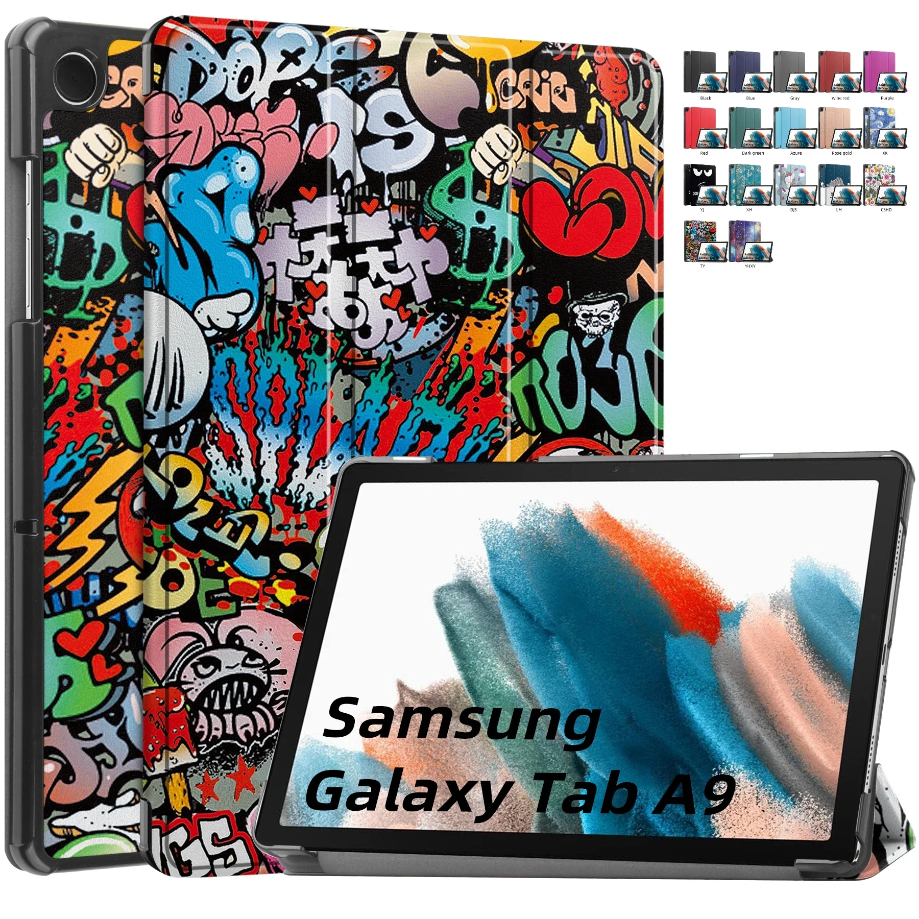 For Samsung Galaxy Tab A9 Plus Case PU Leather Protective Hard Back Funda For Galaxy Tab A 9 A9 Plus 8 11 Inch Tablet Cover