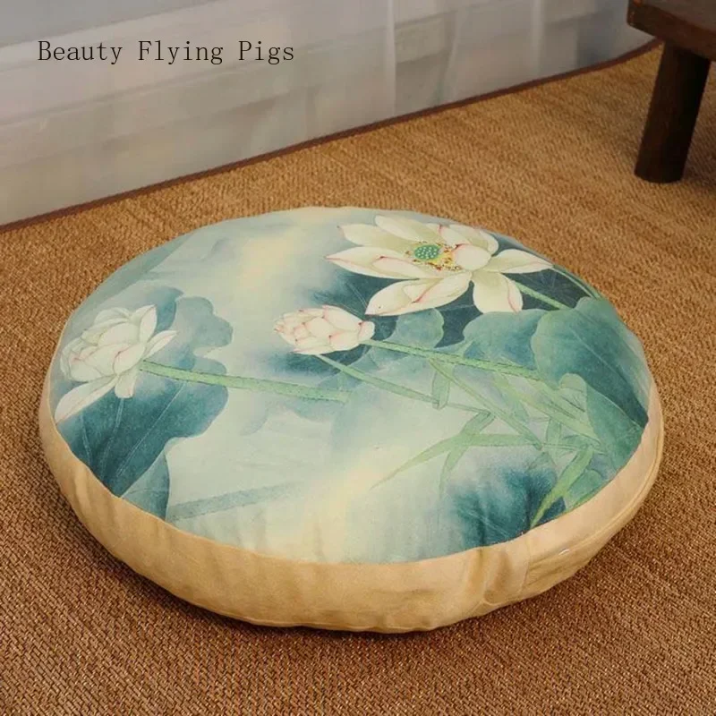 Chinese Linen Cotton Tea Ceremony Worship Buddha Floor Cushions Round Shape Thicken Office Balcony Cushion Tatami Yoga Mat