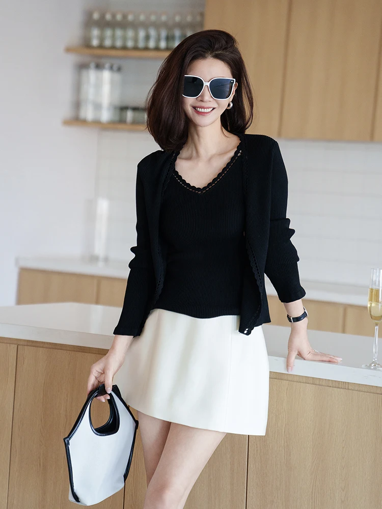 

Юбка Ele VI из шерстяной смеси, приталенная, с эффектом распускания, для повседневной носки, со средней талией, на молнии, прямого силуэта