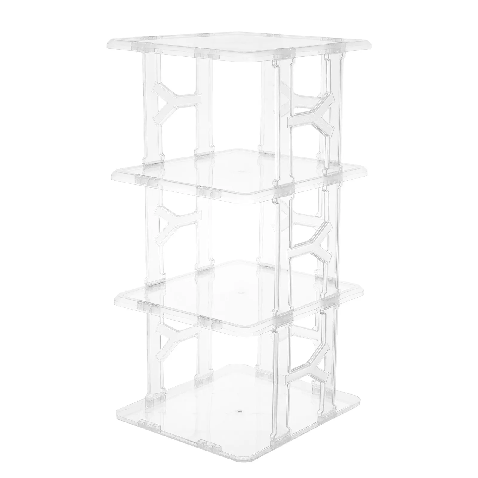 4-Tier Transparent Pet Storage Rack for Hats Shoes Sneakers Baseball Caps - Clear Multi-Tier Shelf Organizer for Entryway Dorm