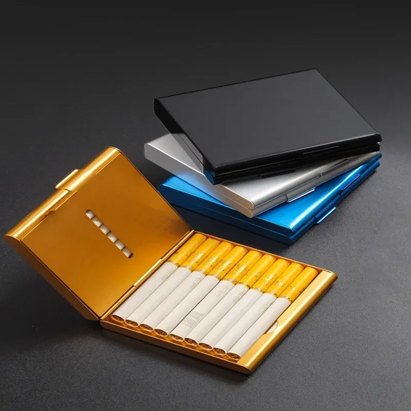 20 Sticks Gift for Men's Leather Cigarette Box Cigar Case Metal Leather Smoking Accessories Cigarette Lady Storage Cover Hold