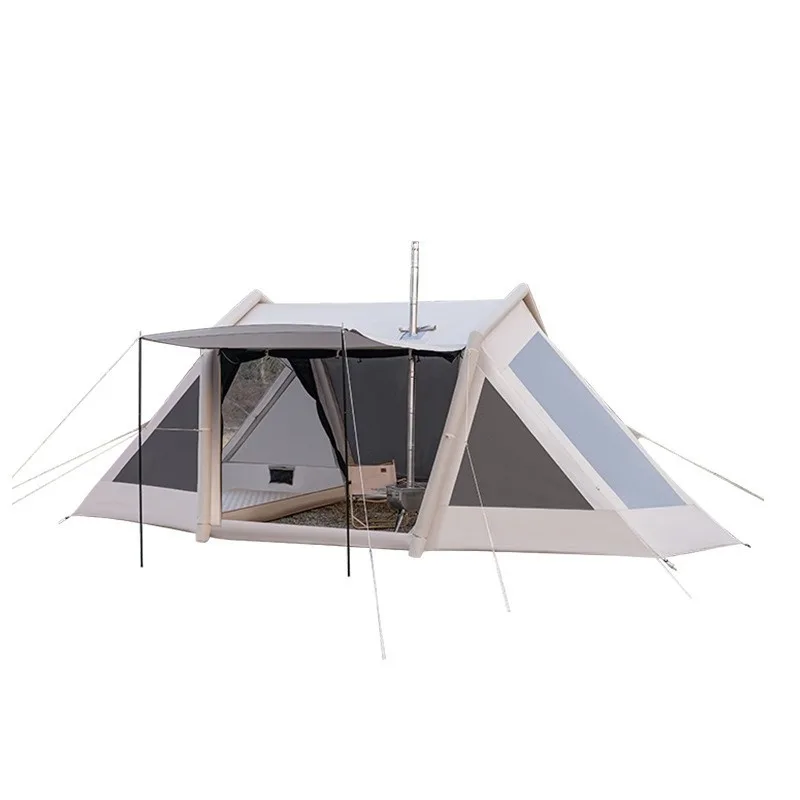 Portable Inflatable Air Tent Large Space 4-6 Person Capacity Waterproof UV Protection Pump System For Beach Picnic Glamping