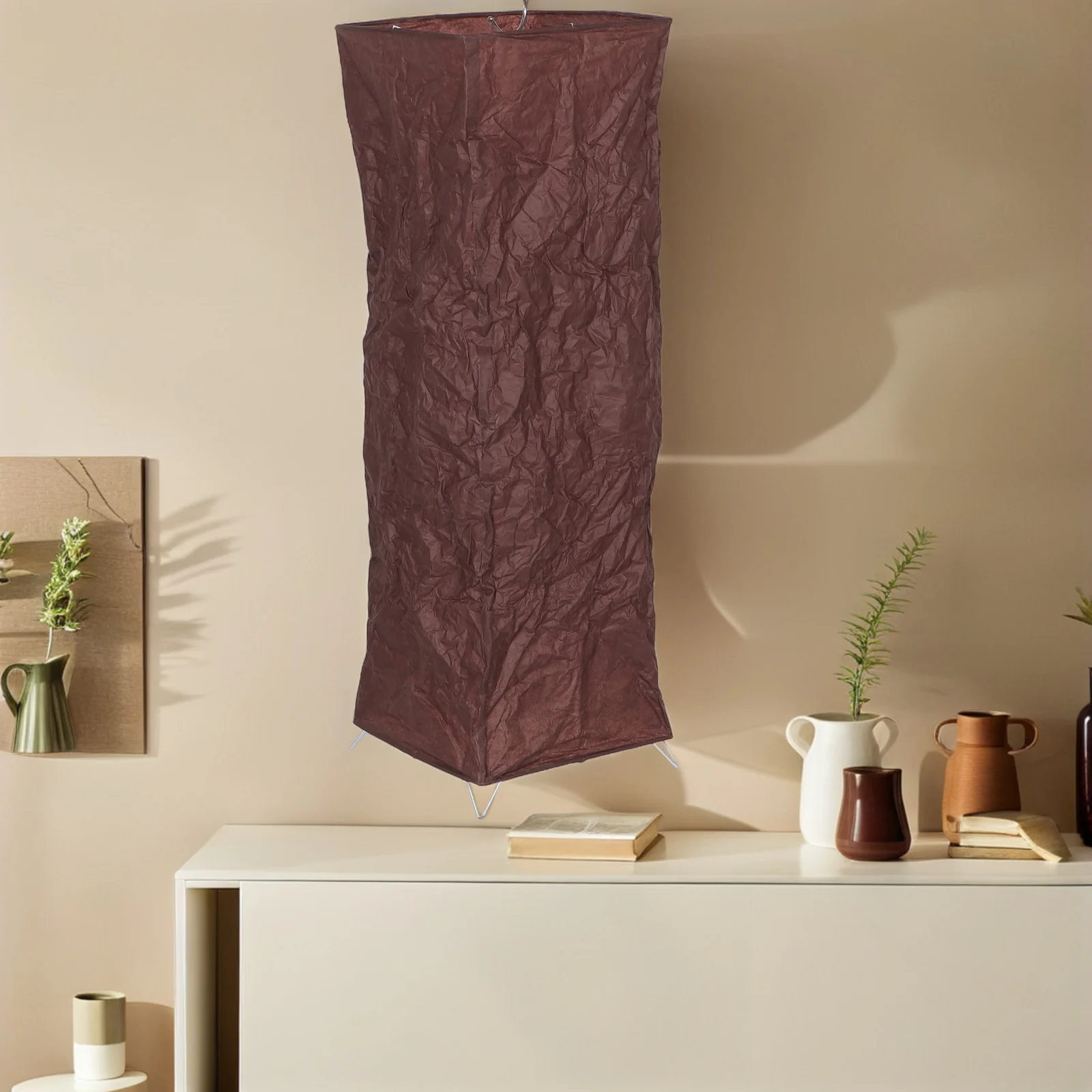 

Rice Paper Floor Lamp Shade Replacement 125Cm Tall Column Lampshade Foldable Japanese Style Minimalist Soft Light for Living