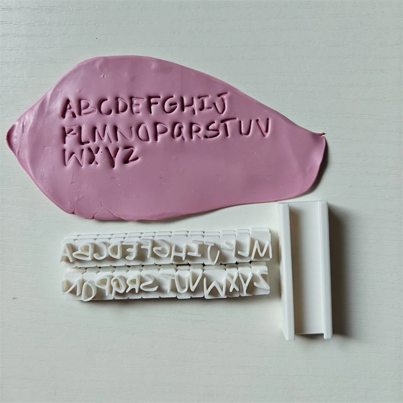 Alphabet A-Z Letter Cookie Stamp Uppercase/Lowercase Letter Baking Cake Decoration Tool Full Font Set Clay Earring Embosser Mold