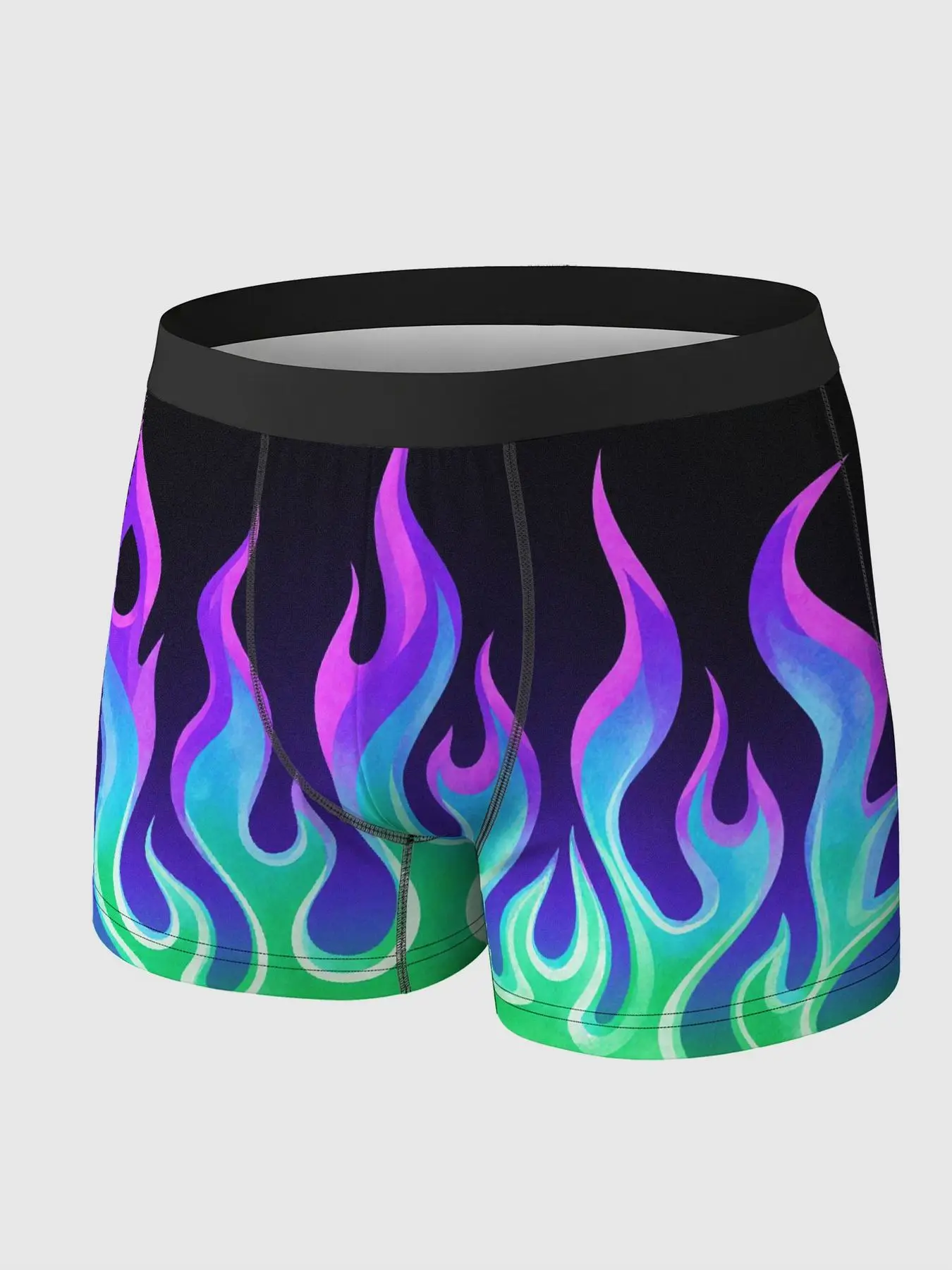 Flaming Graphic Men's Boxer Briefs Stylish and Comfortable Breathable Underwear, Perfect for Casual Attire or as a Unique Gift