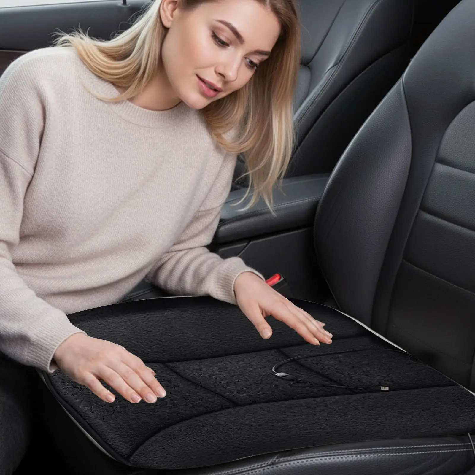 

Heated Seat Cushion Electric 12V USB Rechargeable Auto Accessory Heated Seat Pad For Winter Vehicle SUV Trucks Van Driving