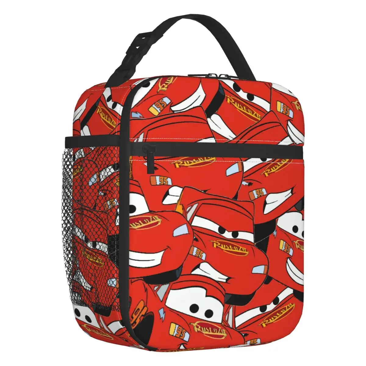 Custom Lightning McQueen Collage Cartoon Insulated Lunch Bags for Women Resuable Cooler Thermal Bento Box Outdoor Camping Travel