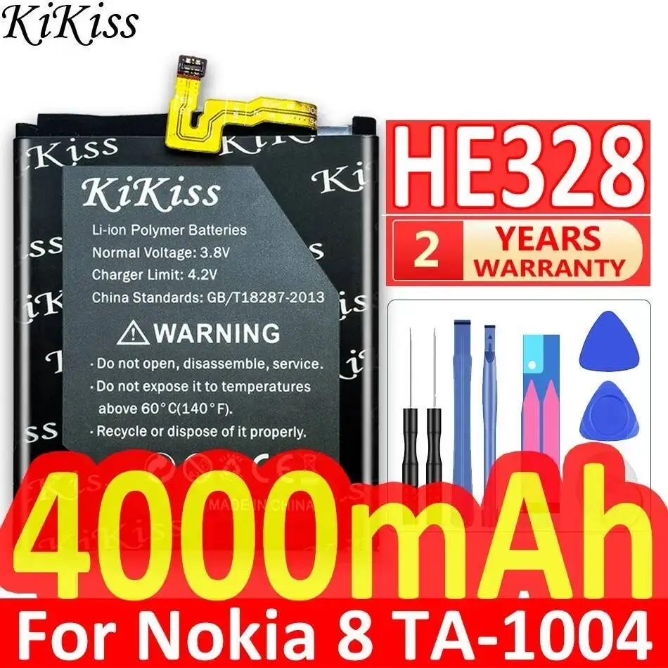

4000Mah Premium Replacement For Nokia 8 TA-1004 H 328 HE328 Mobile Phone Battery