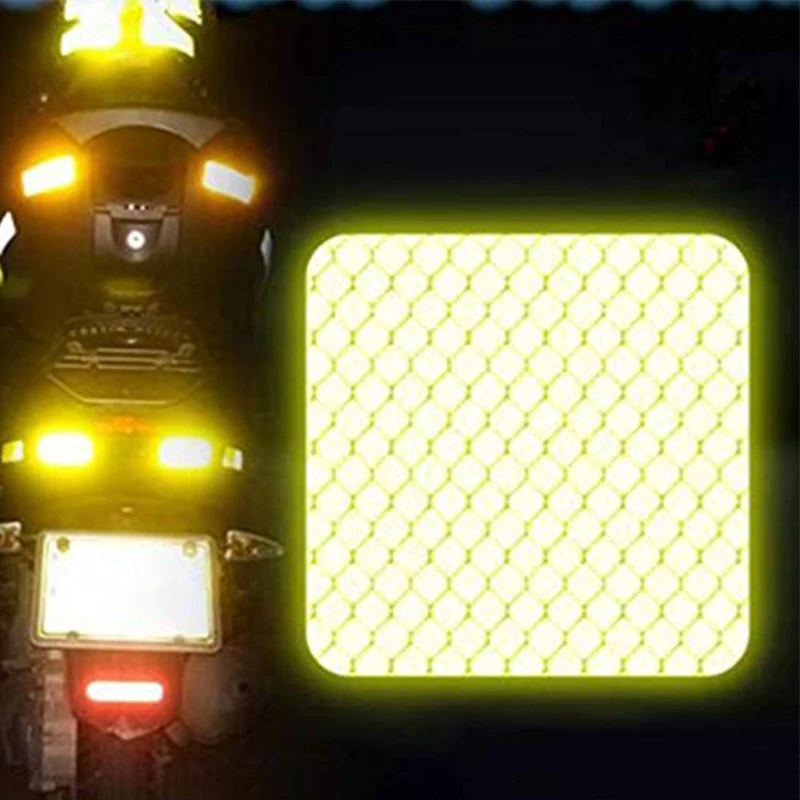 10Pcs Car Stickers Reflective Warning Safety Tape Strips Anti Collision Warning Reflective Stickers Auto Trunk Decor Accessories