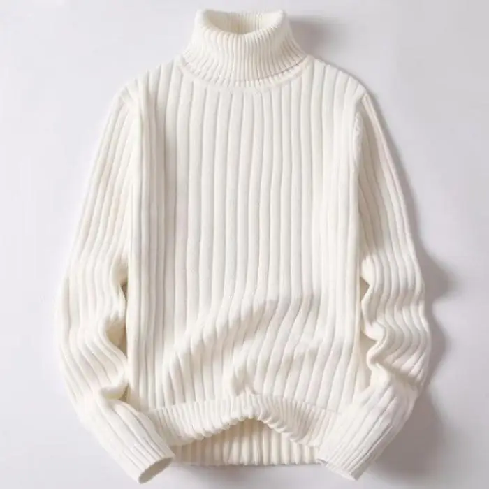 

Men's Winter High Ne Thiened Knitted Sweater Long Collar Color Twist Base Layer irt Casual Soft Polyester Fiber