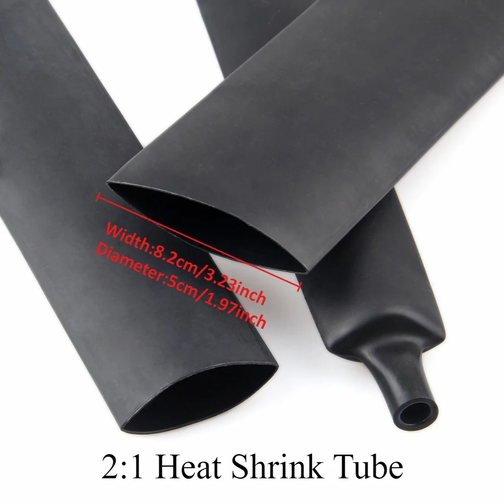 2:1 Heat Shrinkable Tubing- 2M Length, Diameters 30/40/50mm -  Electrical & Industrial Use - Black, Blue, Red, Green, Yellow