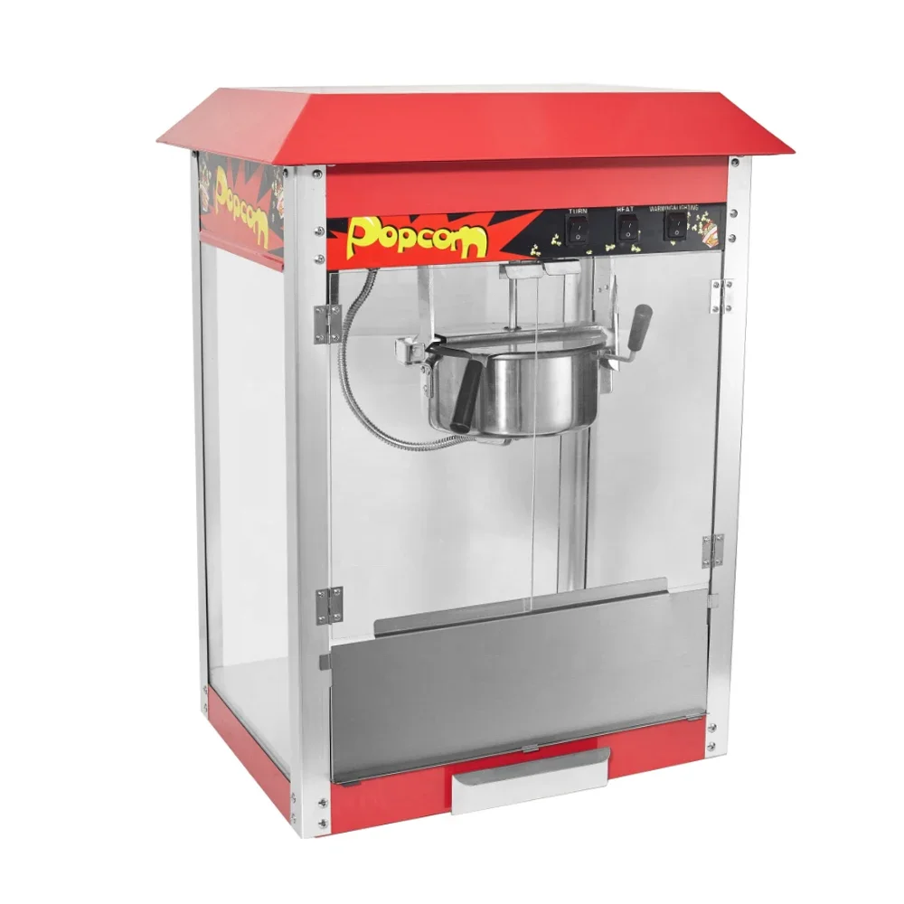 Factory Price Automatic Popcorn Maker Electric Commercial Popcorn Machine with Cart