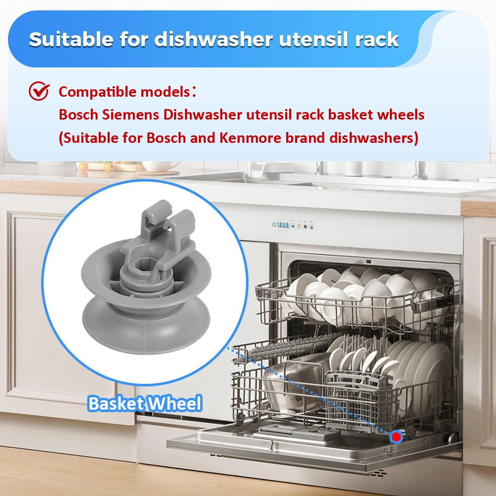 Cesta rolo rodas de máquina de lavar louça para siemens/neff/bosch/constructa para universal máquina de lavar louça cesta superior rodas 8 peças kits acessórios
