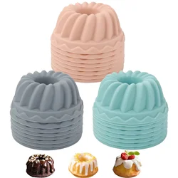 12PCS/Set Mini Cup Cake Pan Non Stick Silicone Cupcake Liners Pumpkin Shape Mold Donuts Cornbread Jellies Dessert Baking Tray