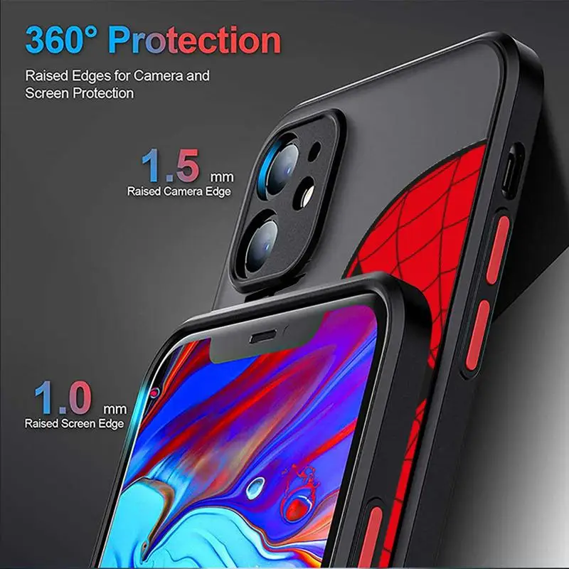 Cool Spider-Man Phone Case For iPhone 15 14 11 Pro Max 13 12 Mini XR X SE 7 8 6 6S Plus Hard Matte Shell Protective Cover Fundas