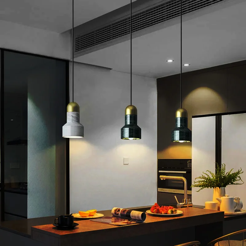 

Nordic Style E27 Green Marble Pendant Light Small Room Chandelier Modern LED Bedside Lamp for Living Room Coffee Shop Bedroom