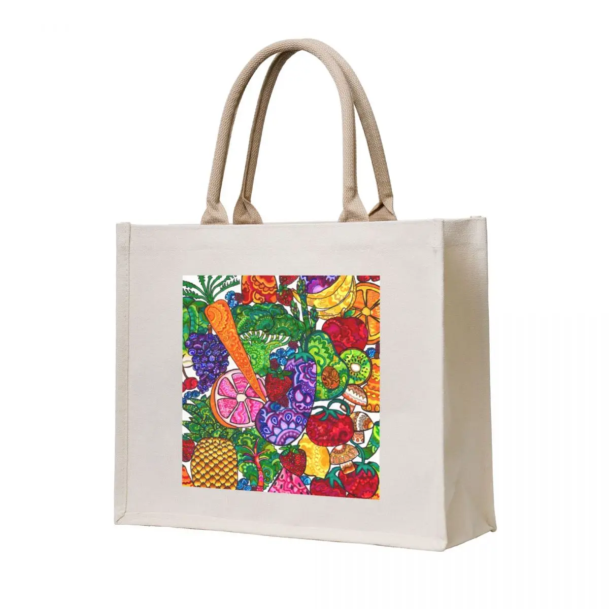 

Fruit and Veggie Doodle Tote Bag bag for beach Cloth bags Big bag women shopper women