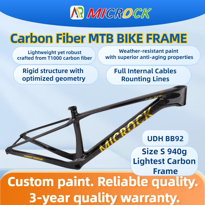 

FulT1000 Carbon MTB Bike Frame 29er Boost 148x12mm BB92 920g Hardtail Mountain Bike Carbon Frame UDH hanger Internal Rounting