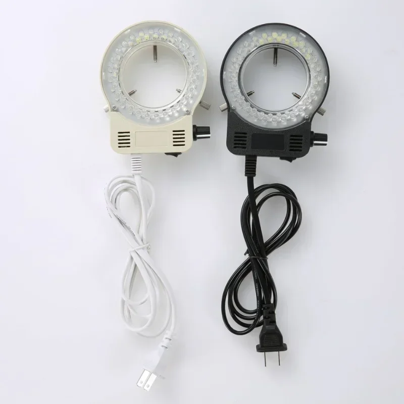 Adjustable Brightness LED Ring Light 56 Beads Machine Vision Illuminator 0-100% Dimmable for Microscope Camera Lens D30mm-61mm