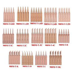 5Pcs Copper Soldering Iron Tips 900M-T Lead-Free Welding Tips IS/I/B/K/SK/2.4D/3.2D/1C/2C/3C/4C Welding Head Solder Tools Parts