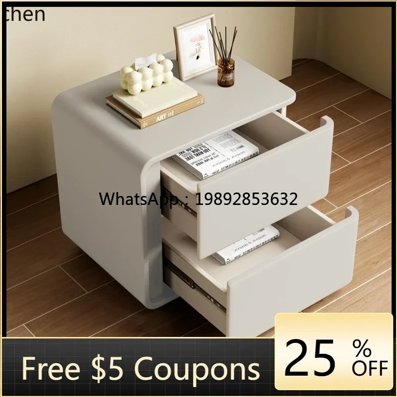 

simple modern all-solid wood bedside table minimalist hotel fully equipped bedroom cabinet storage storage cabinet