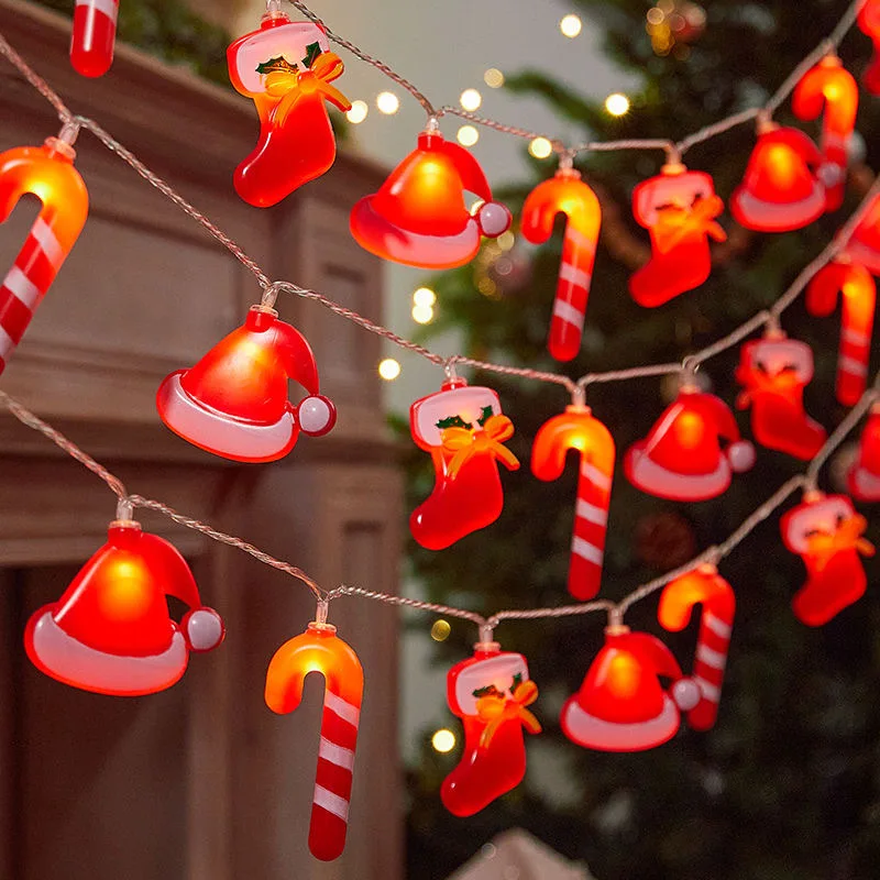 عيد الميلاد سلسلة أضواء عيد الميلاد قبعة الجوارب داخلي بطارية/Usb تعمل مصباح معلق للمنزل ديكور عيد الميلاد مهرجان ضوء 610