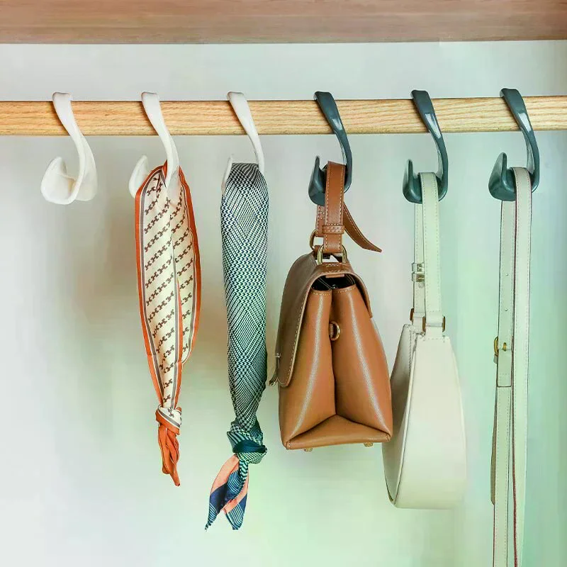 3/5pcs Widen Plastics Hanger Connection Hook Stackable Space Saving Storage Multifunctional Bag And Hat Hanging Rack