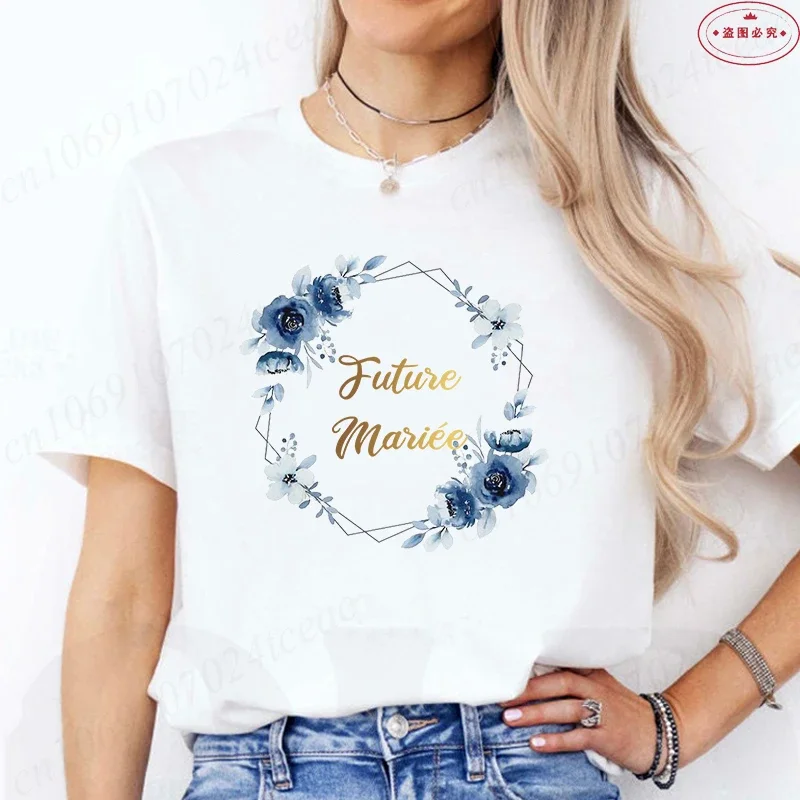 Franse vrouwen enkele afscheid vrijgezellenfeest tshirt EVJF toekomstige bruid tshirt team bruid T-shirt bruids bruiloft Y2k tops